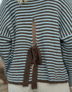 Pull rayé dos noué