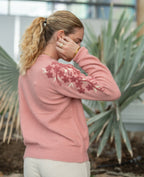 Pull brodé fleurs