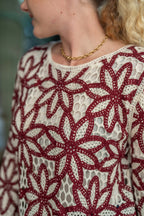 Pull crochet fleurs