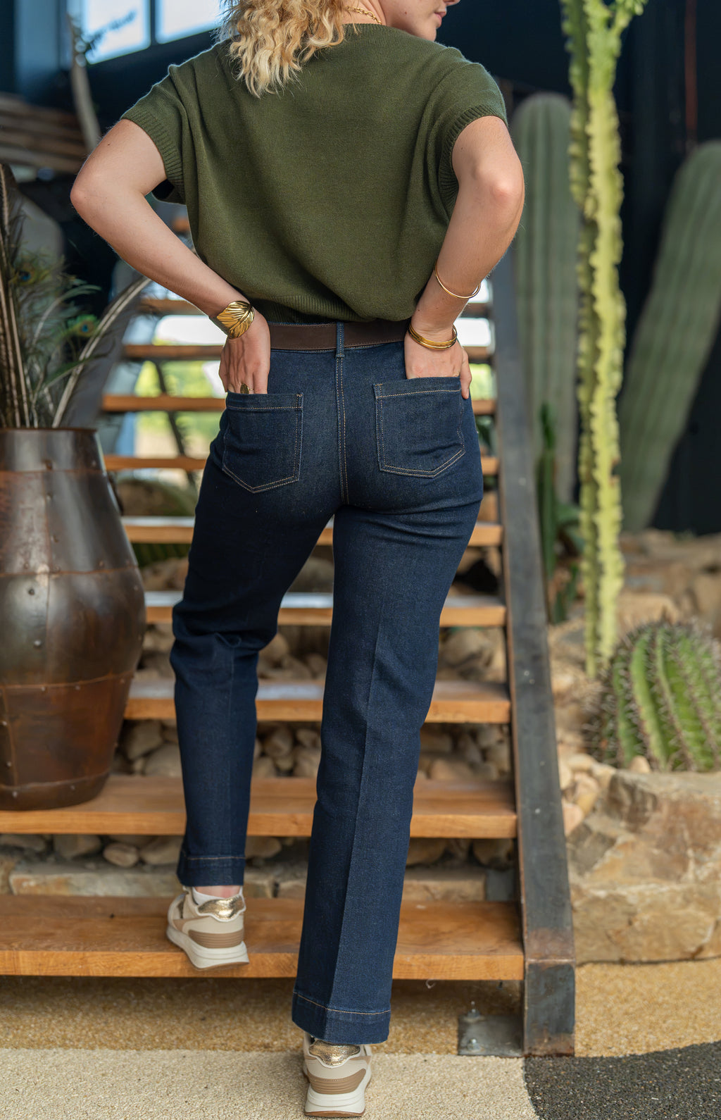 Jean flare à poches