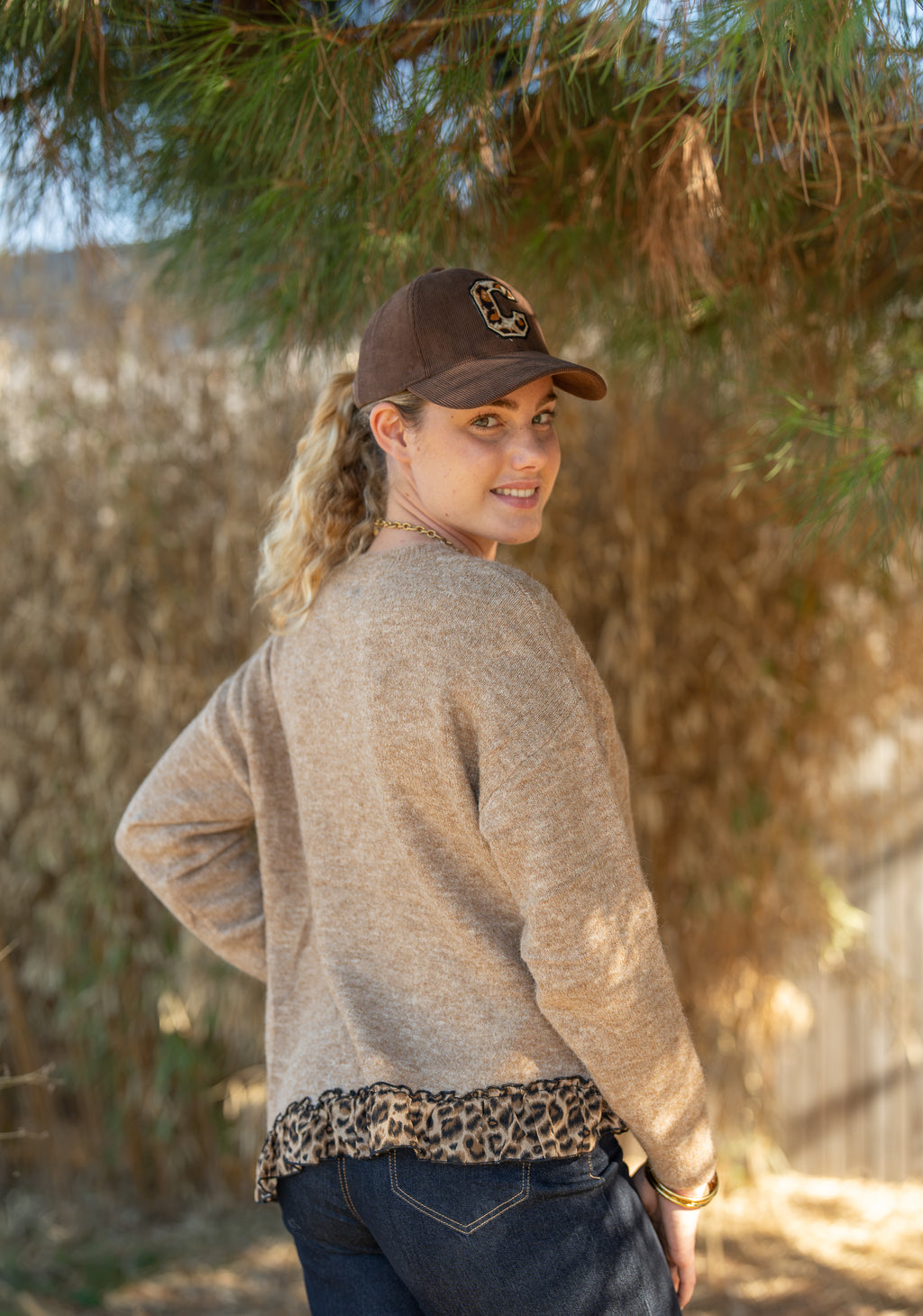 Pull asymétrique léopard