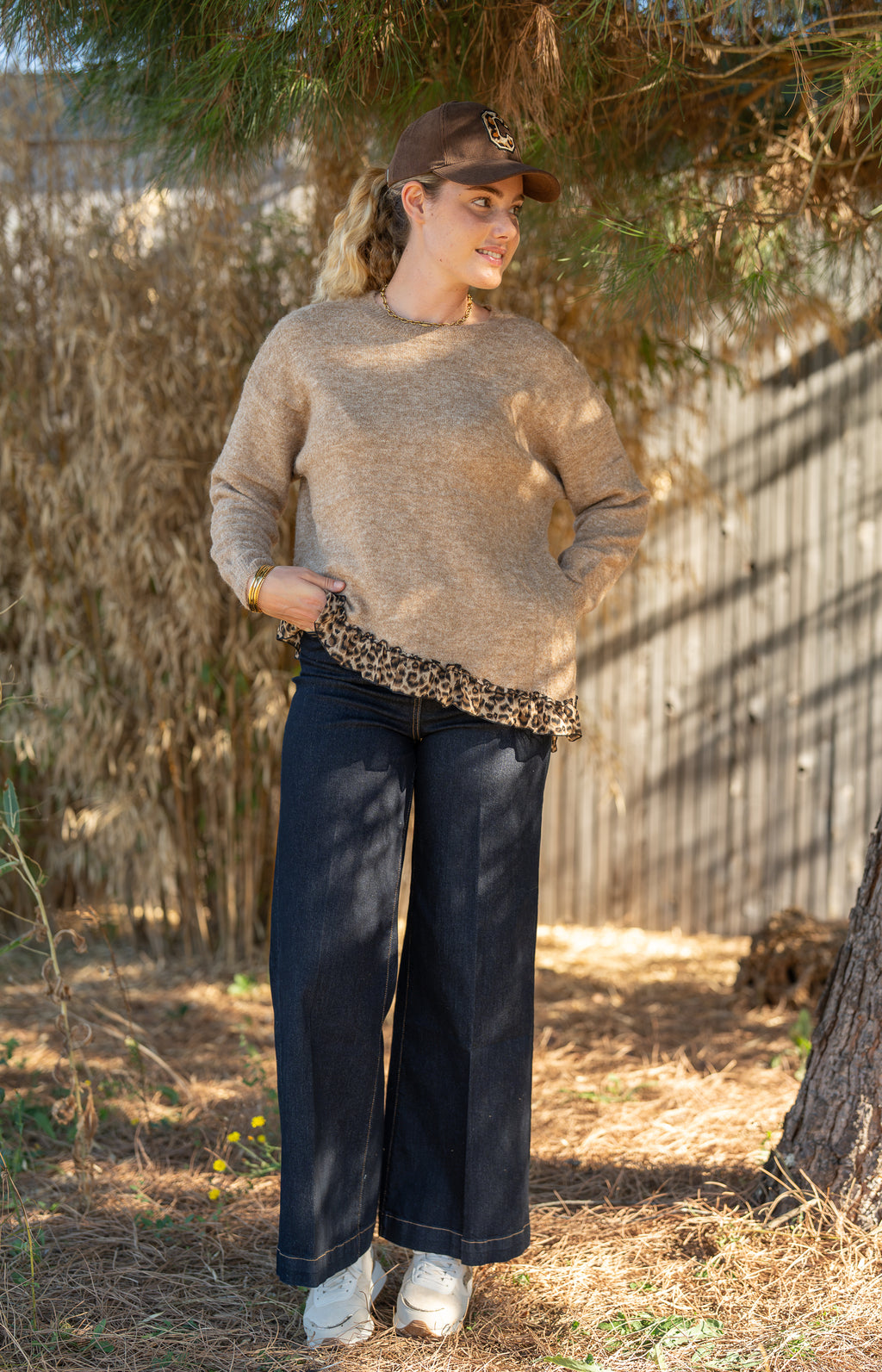Pull asymétrique léopard