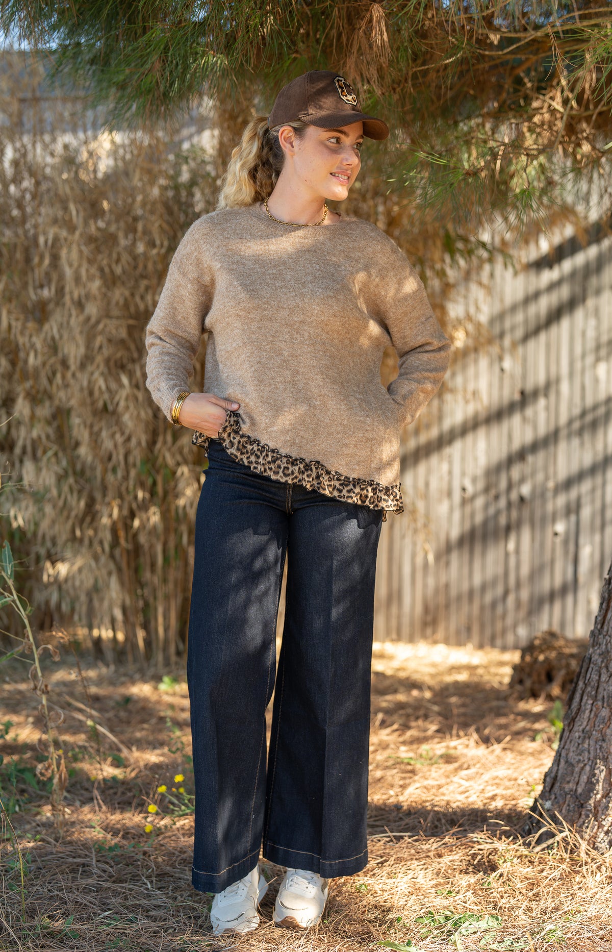 Pull asymétrique léopard