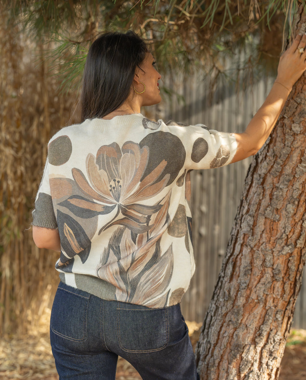Pull imprimé fleurs