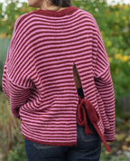 Pull rayé dos noué