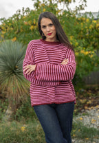 Pull rayé dos noué