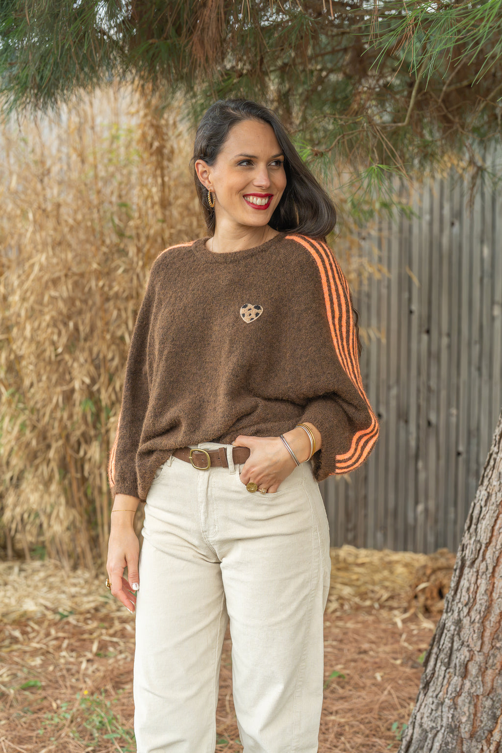 Pull bandes oranges