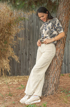 Pantalon barrel velours