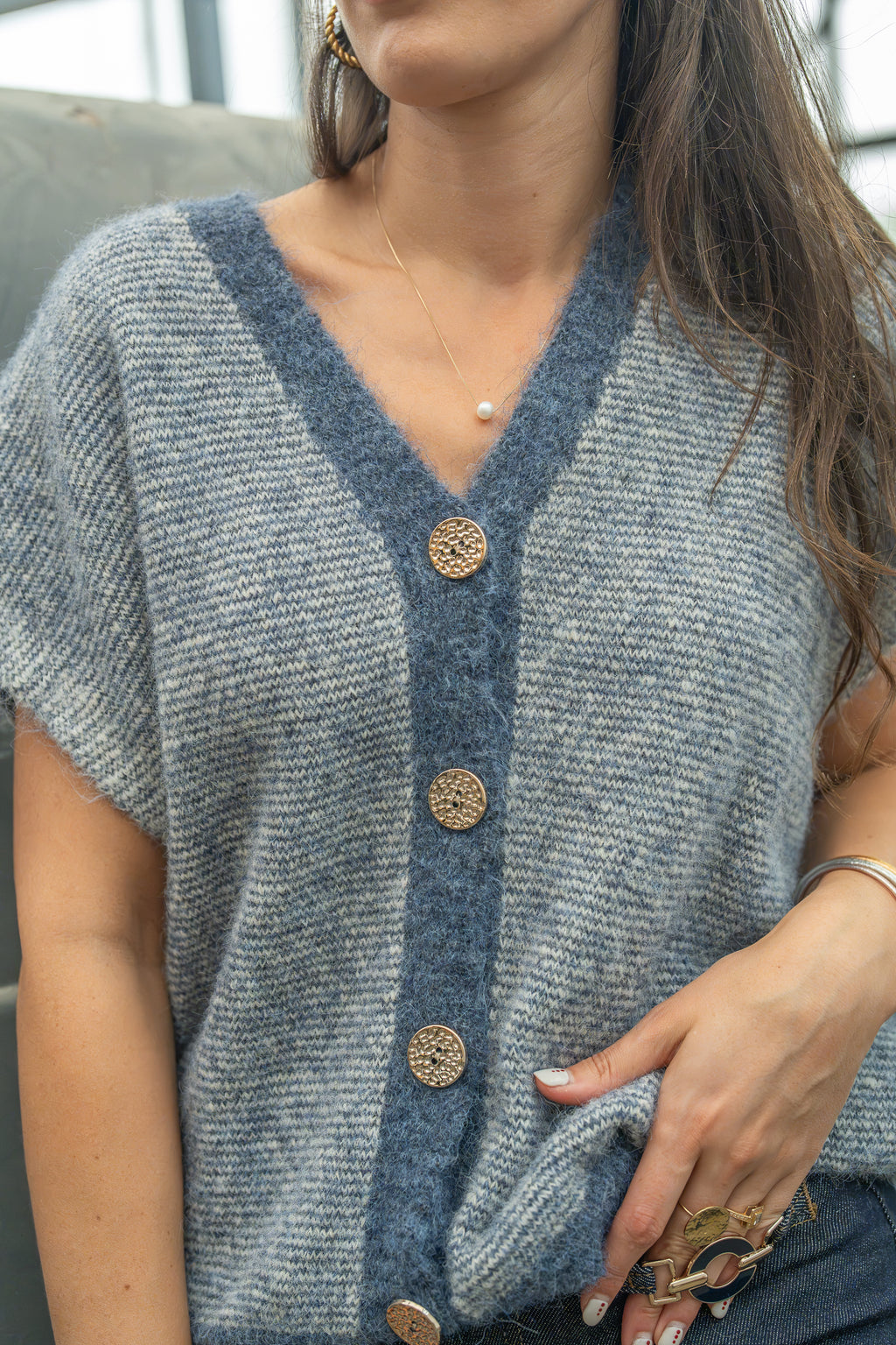 Gilet rayé sans manches