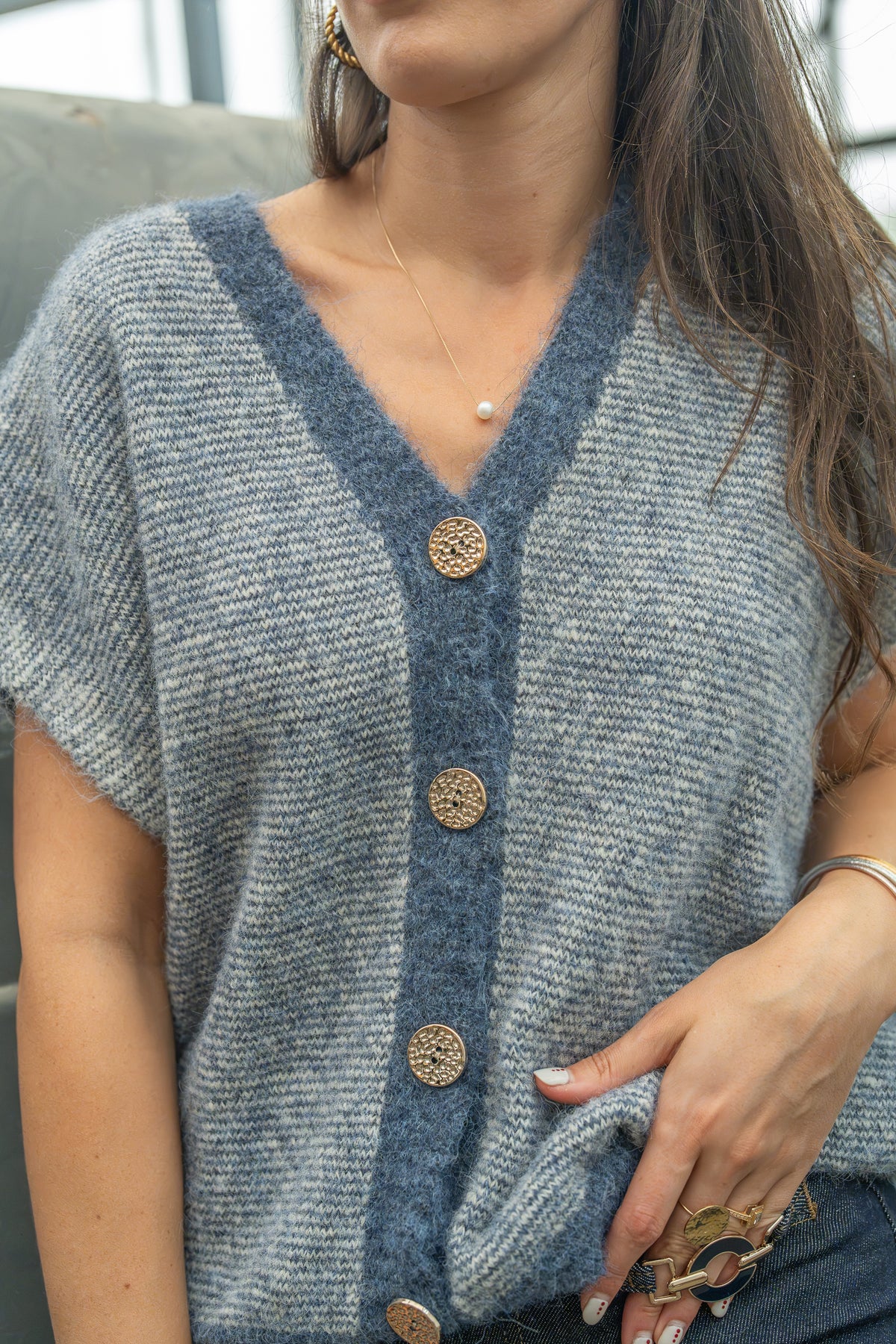 Gilet rayé sans manches