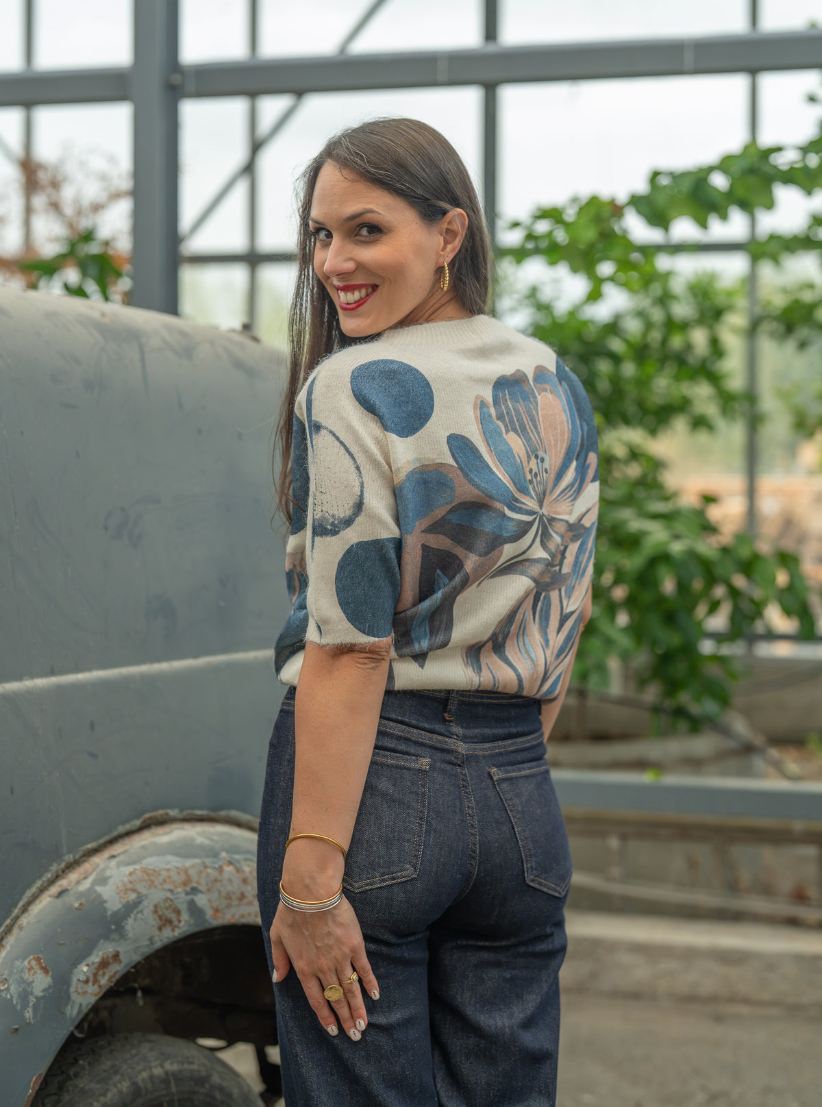 Pull imprimé fleurs