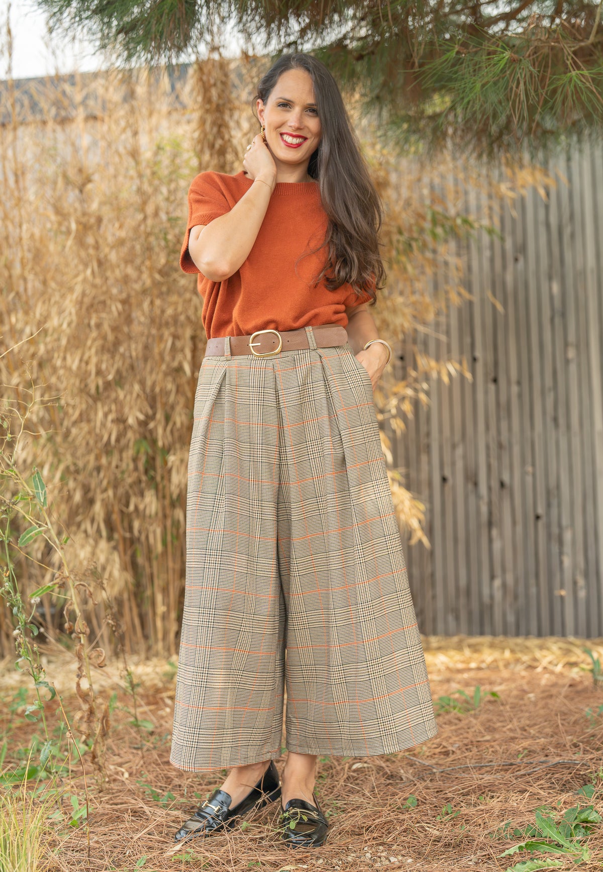 Jupe culotte à carreaux