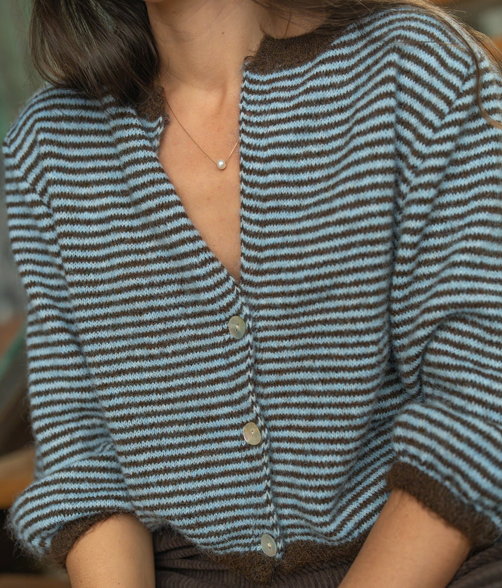 Gilet rayé boule