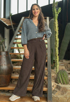 Pantalon large velours