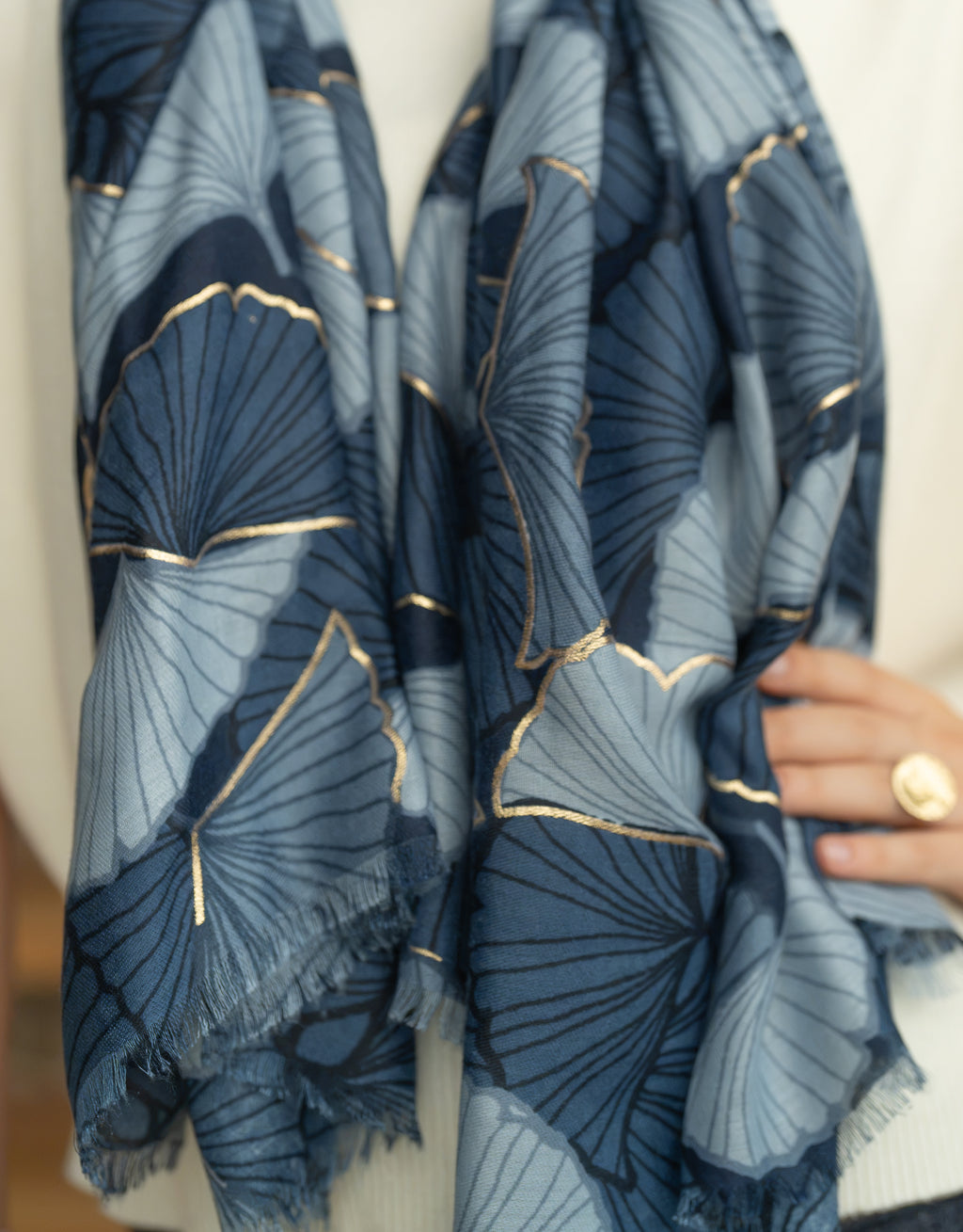 Foulard feuilles ginko