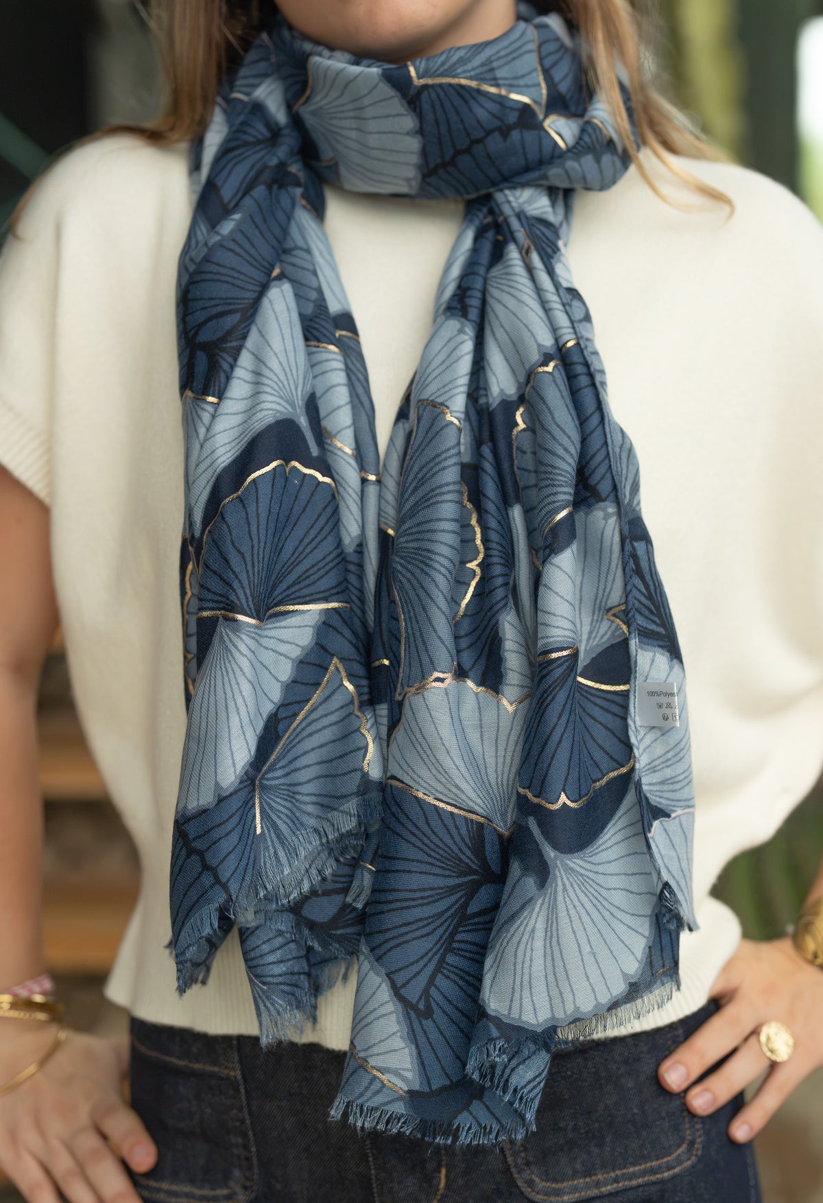 Foulard feuilles ginko