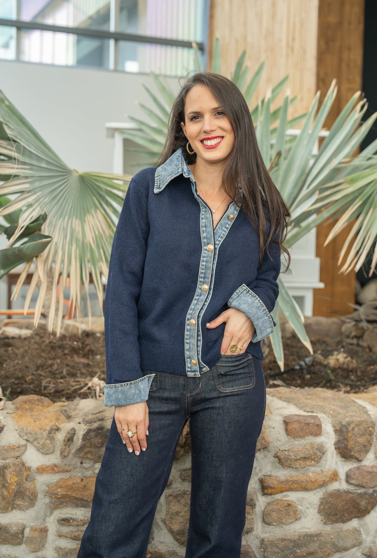 Veste col jean